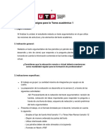 Consigna para La Tarea Académica 1: 1. Logro A Evaluar