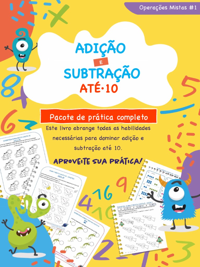 Mixed Operation Addition and Subtruction Up To 10 Complete Practice