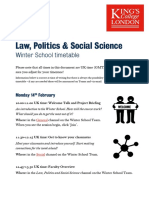 Law Politics Social Science Timetable