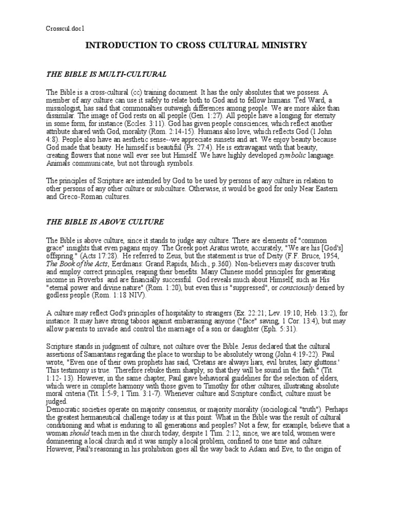 Cross Cultural | PDF | Christian Revival | Paul The Apostle