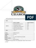 Ficha de Identificación de Trabajo de Investigación Título Nombres y Apellidos Código de Estudiantes