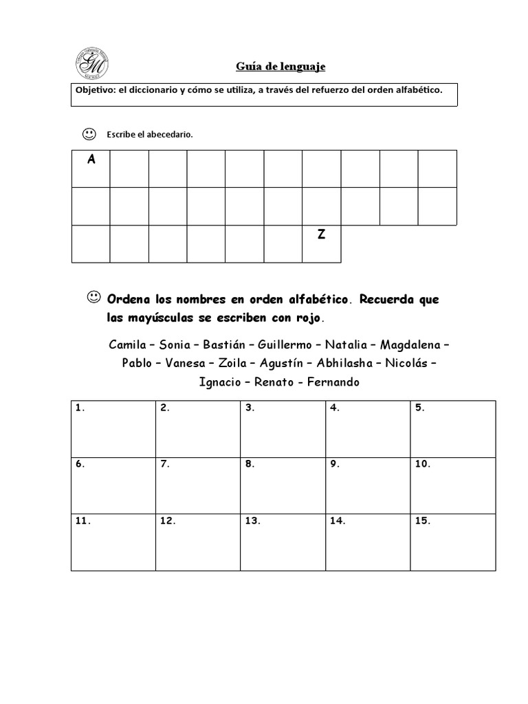 El Abecedario y Orden Alfabetico | PDF
