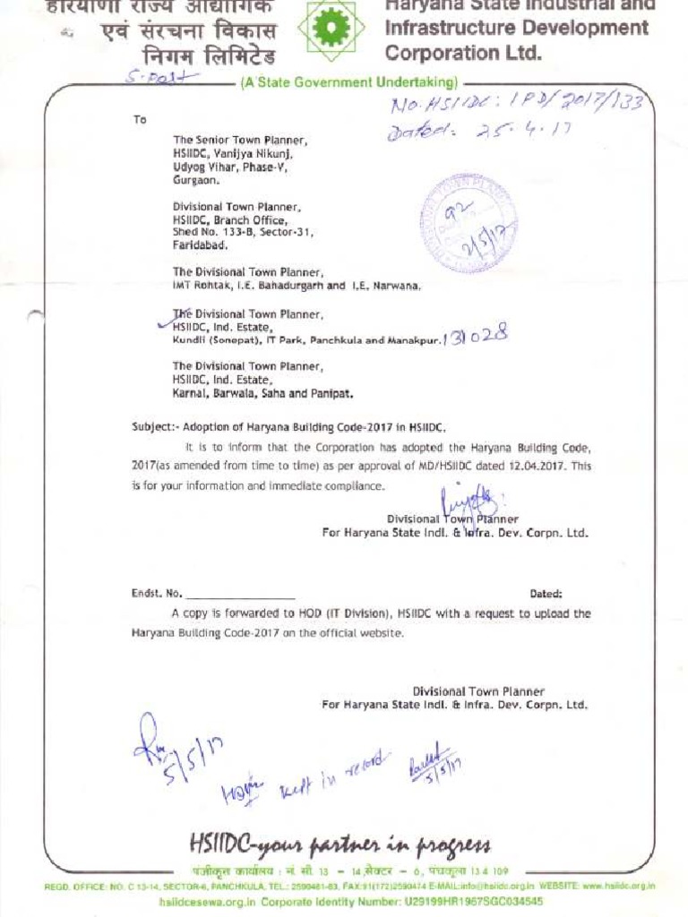 Adoption of Haryana Building Code | PDF
