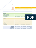 Planilla de Flujo de Fondos: Saldo Inicial Entradas