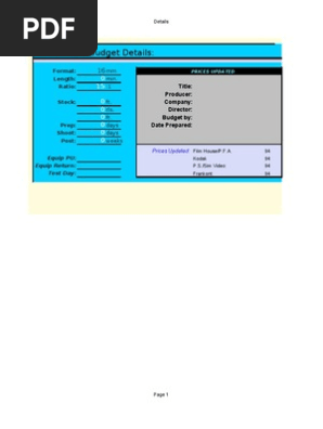 Film Budget
