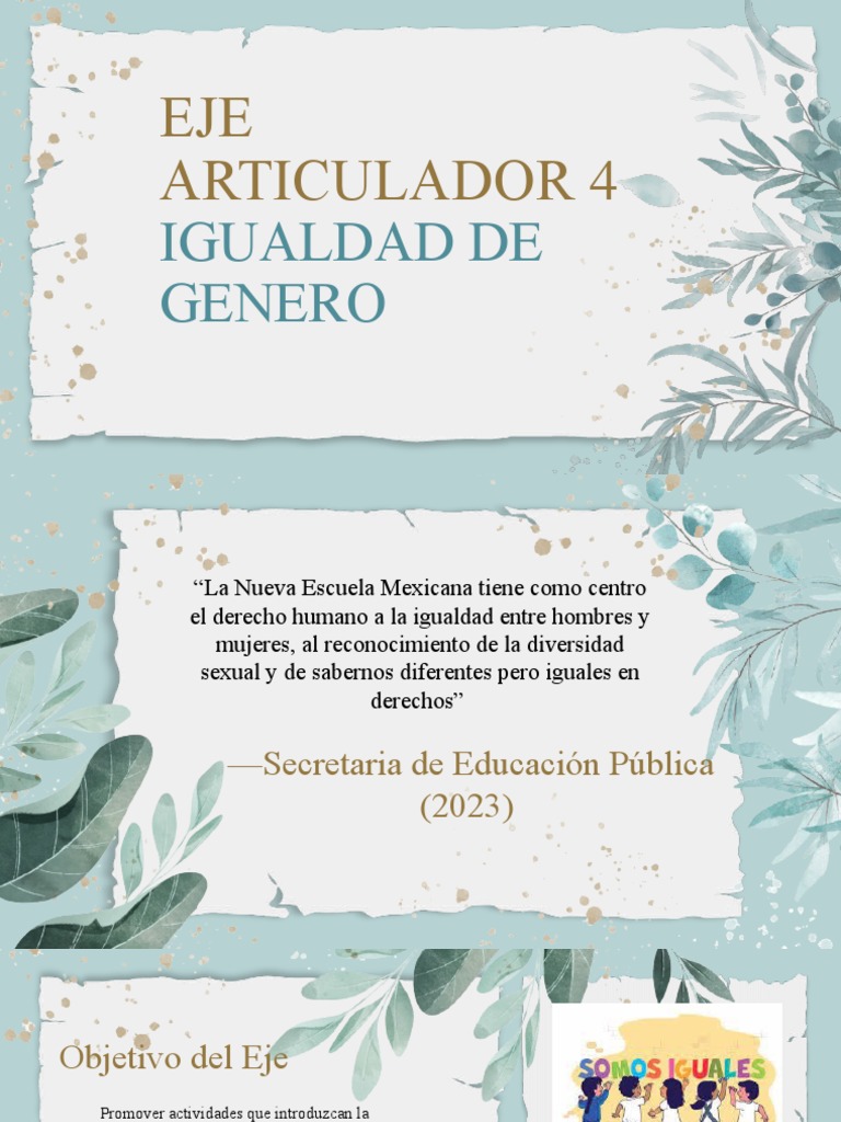 Eje de Igualdad de Género en Educación | PDF | Ciencias sociales