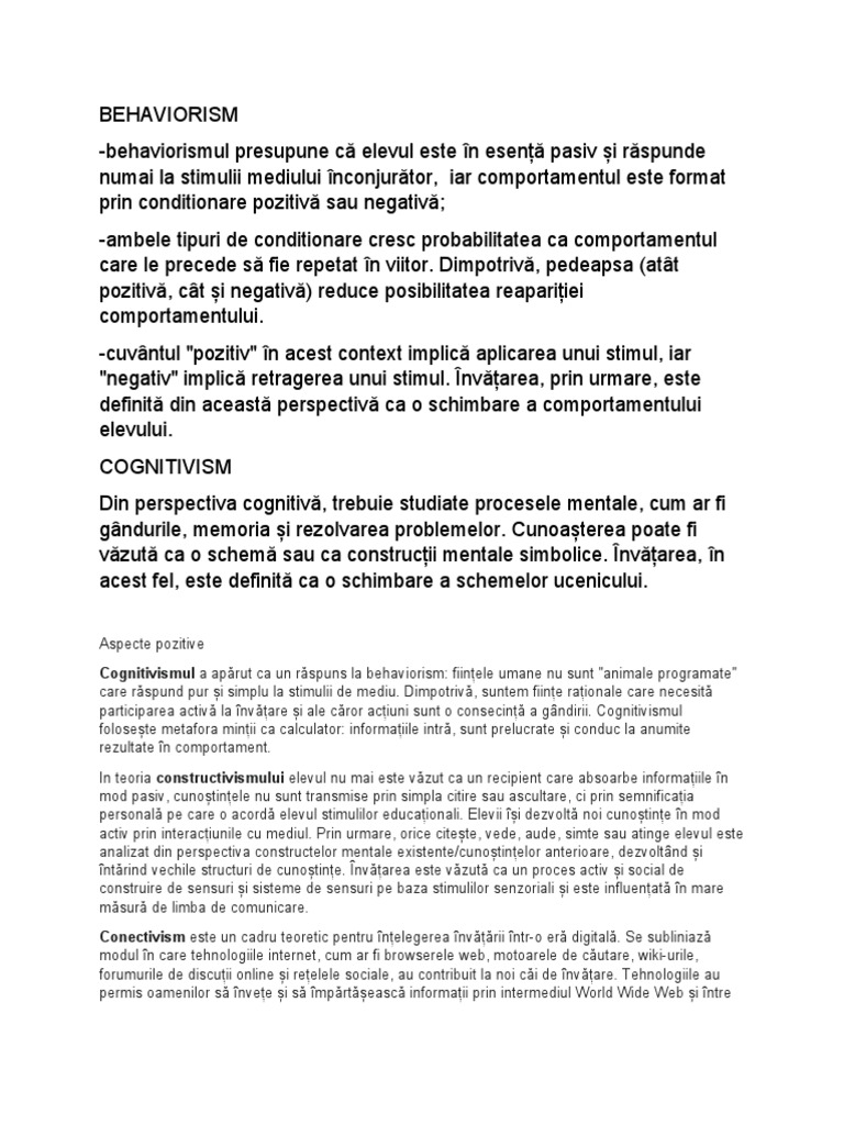 Teoriile Invatarii | PDF