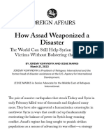 How Assad Weaponized a Disaster _ Foreign Affairs