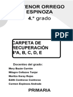 Antenor Orrego Espinoza 4.° Grado: Carpeta de Recuperación 4ºA, B, C, D, E
