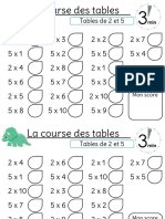 Course Des Tables de Multiplication