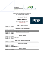 Retificação de Gabarito Edital 202-2014 - RETIFICADO