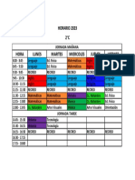 Hora Lunes Martes Miercoles Jueves Viernes: HORARIO 2023 2°C