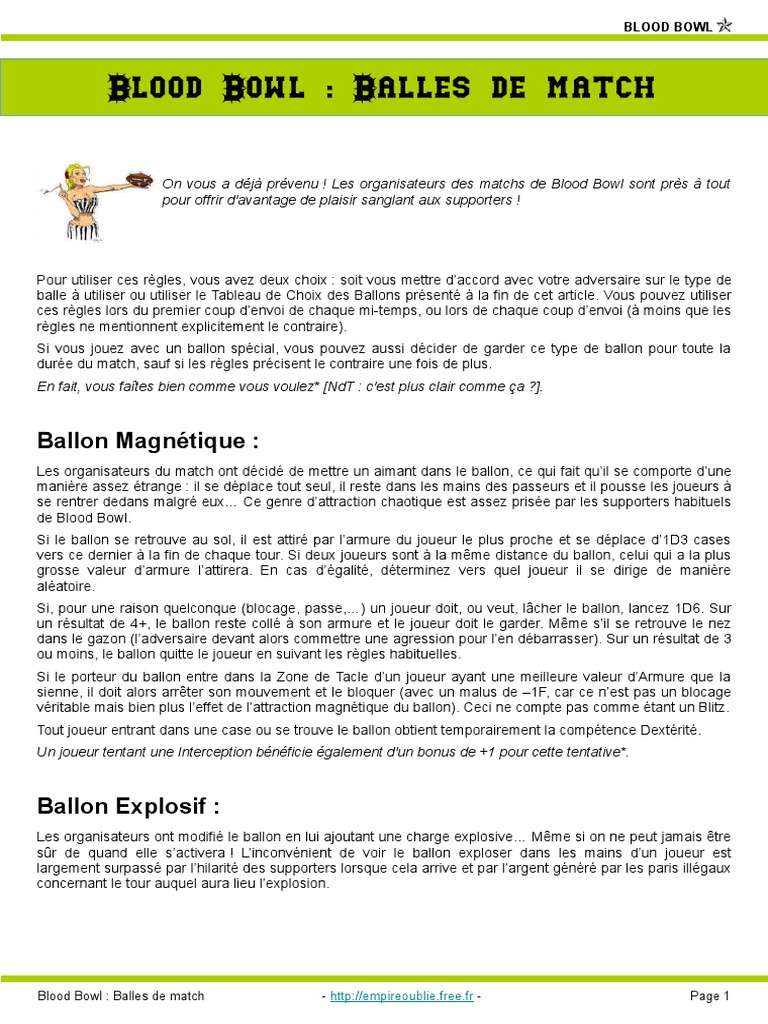 Ballons Blood Bowl | PDF