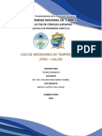 Uso de Medidores de Temperatura (Frio - Calor) : Universidad Nacional de Tumbes