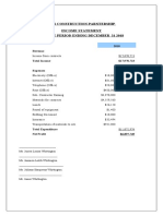 4 J'S Construction Parntership Income Statement For The Period Ending December 31 2018