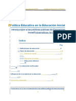 Olítica Educativa en La Educación Inicial