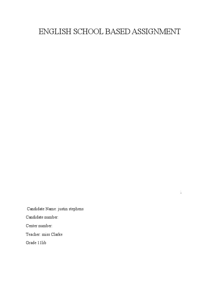 Justin Stephens English Sba | PDF | Adolescence | Behavioural Sciences