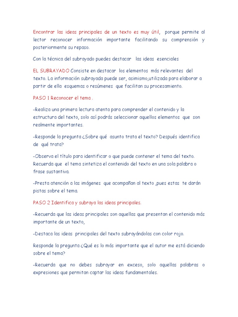PRACTICA El Subrayado | PDF | Crecimiento personal y profesional | Arte