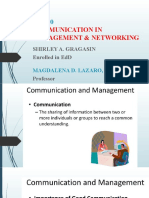 Communication in Management and Networking