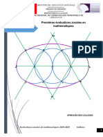 Premières Évaluations Zonales en Mathématiques: Du 02 Au 07 Décembre 2019