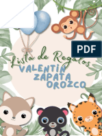 Lista de Regalos Lista de Regalos: Valentín Zapata Orozco