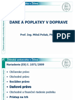 Dane A Poplatky V Doprave: Žilinská Univerzita V Žiline