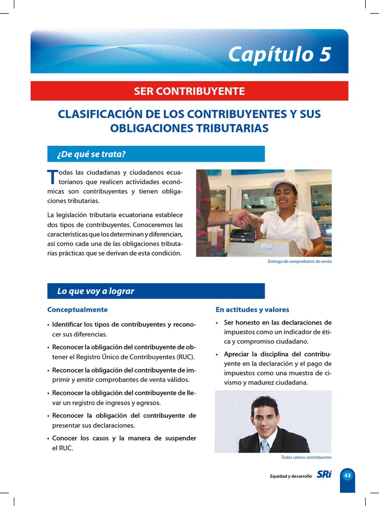 LIBRO DEL FUTURO CONTRIBUYENTE Tipos Contribuyentes y Obligaciones | PDF