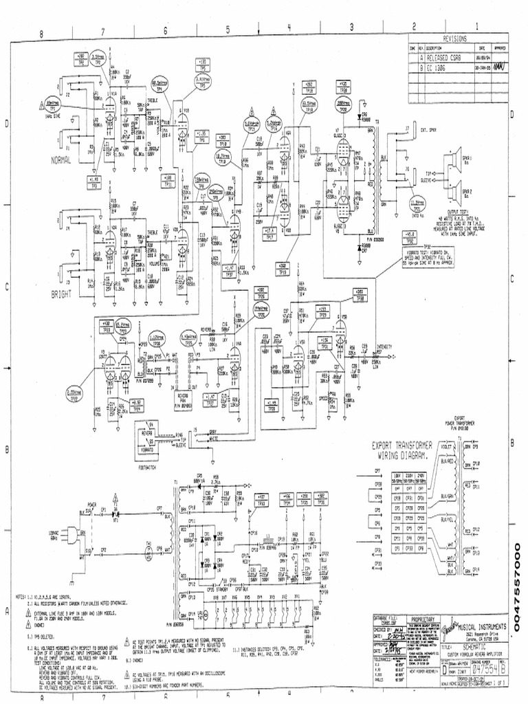 Fender Custom Vibrolux Reverb Reissue Schematic | PDF
