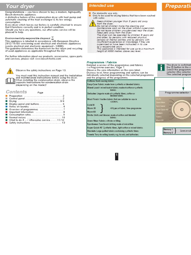 Manual de Usuario Bosch WTY86791GB (10 Páginas) | PDF