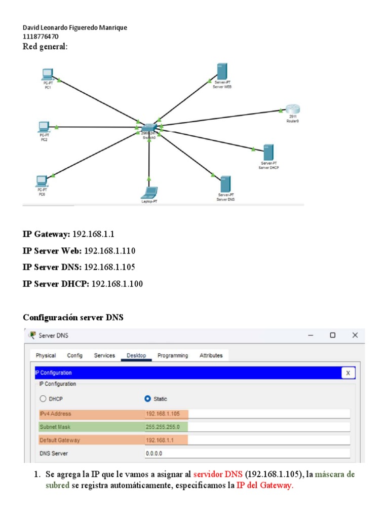 Practica Red DNS HTTP DHCP | PDF