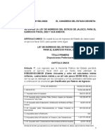 Ley de Ingresos del Estado de Jalisco para el ejercicio fiscal 2023-180123