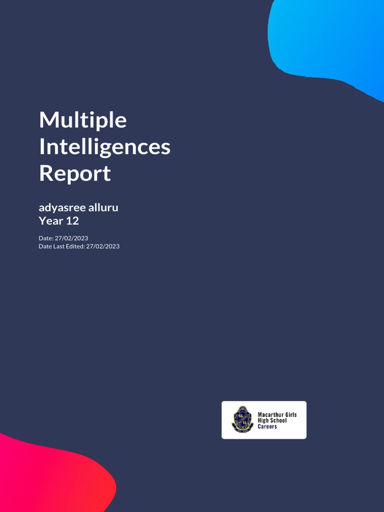 Multiple Intelligences 2023 02 27 | PDF | Intelligence | Cognition