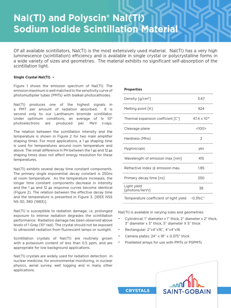 Sodium Iodide Material Data Sheet 0 PDF
