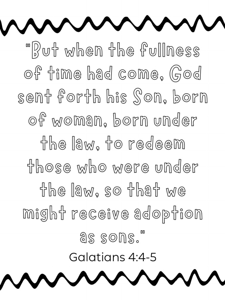 Galatians 4:4-5 Coloring Page | PDF