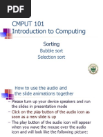 COMPUT 101 Lecture On Sorting