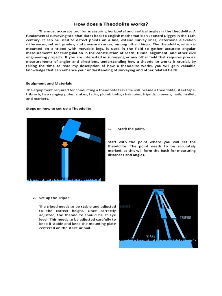 How Does A Theodolite Works? Equipment and Materials PDF Surveying