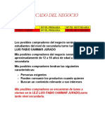 Mercado Del Negocio: Turno Mañana Nivel Primaria Nivel Secundaria Turno Tarde Nivel Primaria Nivel Secundaria