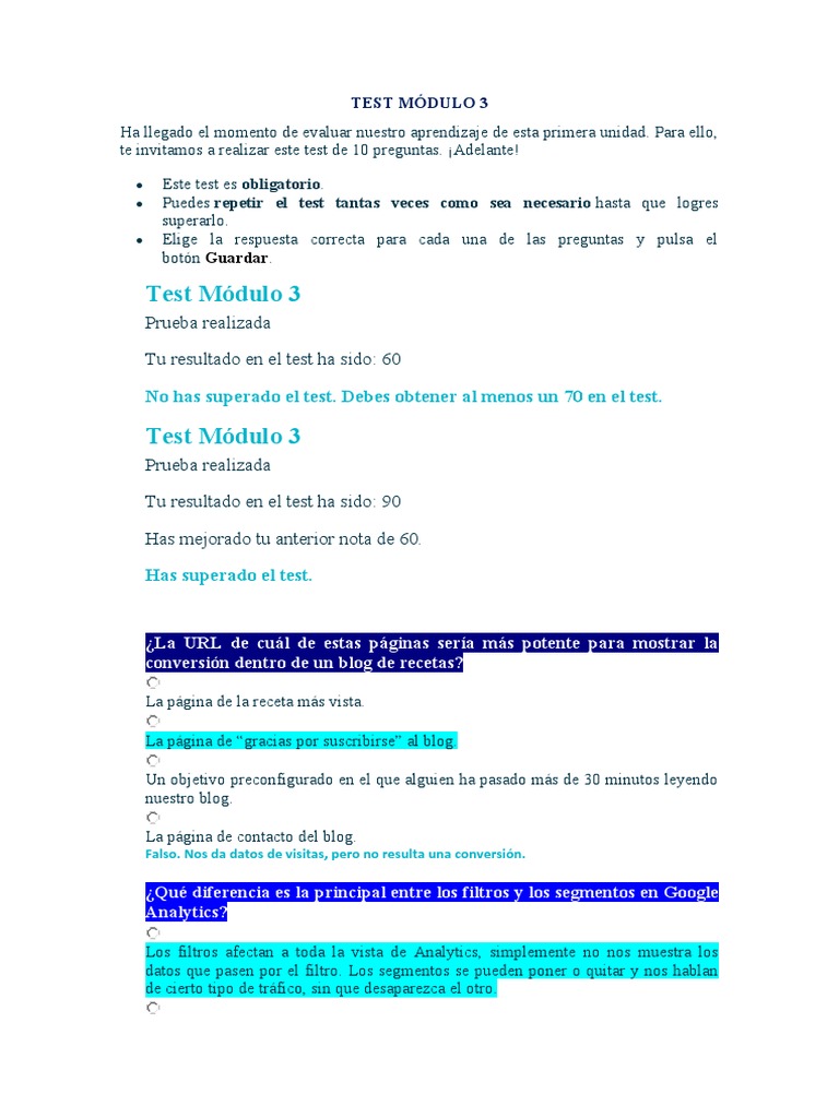 Test de Evaluación Módulo 3 | PDF | Negocios | Finanzas y dinero