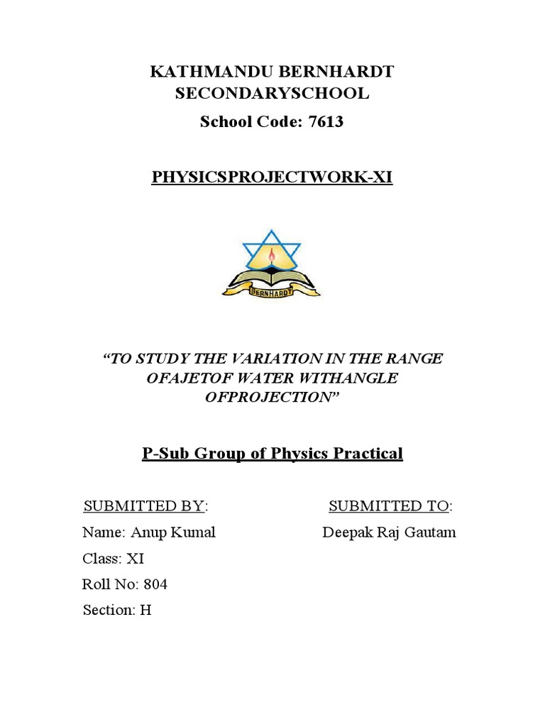 Physics project work pdf