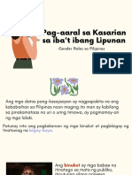 Pag-Aaral Sa Kasarian Sa Iba't Ibang Lipunan: - Gender Roles Sa Pilipinas
