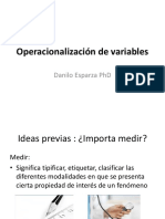 Operacionalización de Variables: Danilo Esparza PHD