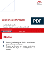 Equilibrio de Partículas: Ing. Iván Sipión Muñoz Docente - Escuela Ingeniería Civil Ambiental