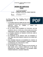 Orden de Servicio Examenes 1° Trimestre