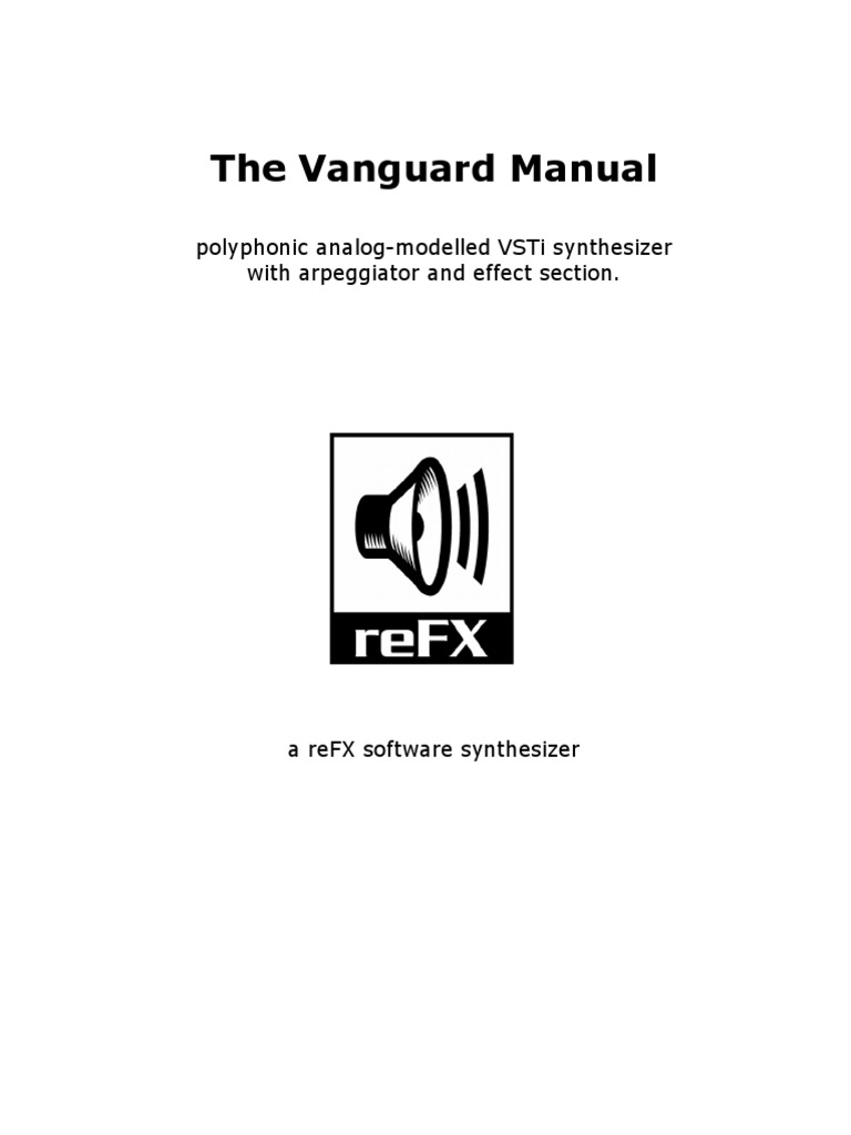 Vanguard Manual | PDF | Synthesizer | Low Pass Filter