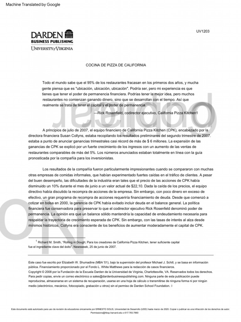 Caso 2 California Pizza Kitchen PDF