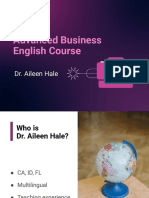 Advanced Business English Course: Dr. Aileen Hale