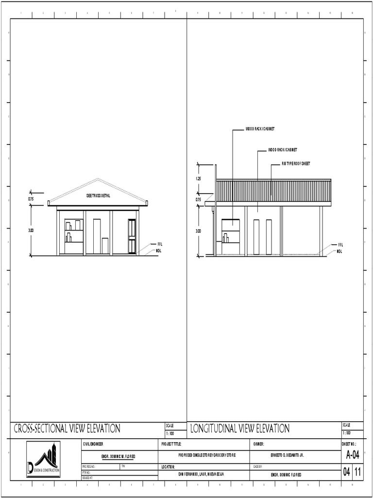 Cross-Sectional View Elevation Longitudinal View Elevation A-04 04 11 | PDF