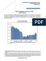 Indicadores de Empresas Constructoras Enero de 2023: Próxima Publicación: 21 de Abril