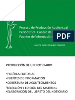 Proceso de Producción Audiovisual Periodística: Cuadro de Comisiones y Fuentes de Información