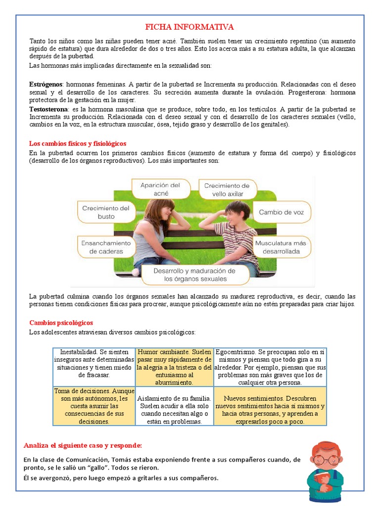 17-04-23 Ficha PS - Cambios de La Pubertad | Descargar gratis PDF ...